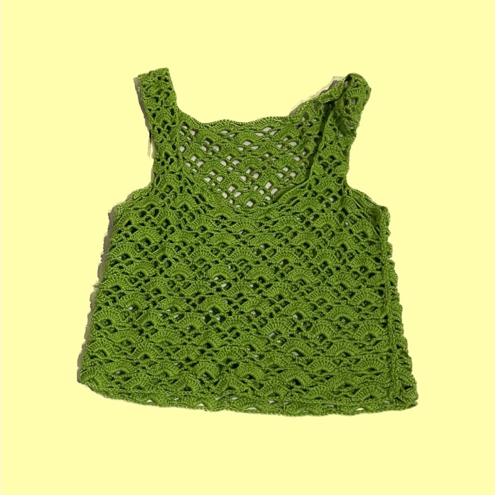 HANDMADE GREEN CROCHET TOP